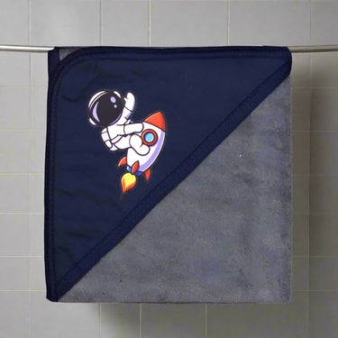 Bath Towel With Hood Grey Astronaut